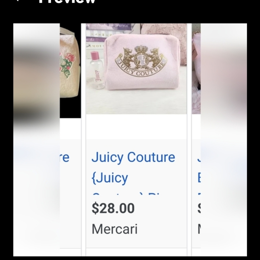 NEW Juicy Couture FURRY Pink Cosmetic Bag with Shimmery FUN  FEEL!! - Picture 8 of 9